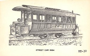 Street Car 1884 Railroad, Train Postcard