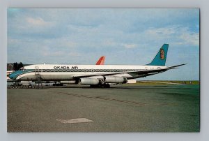 Aviation Airplane Postcard Okada Air Airlines Douglas DC-8 at Luxemburg AU11