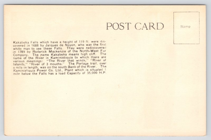State View~Spring Flood Kakabeka Falls Canada~Vintage Postcard