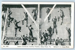1944 Camp Peary Virginia Postcard Seahee Commando Landing Practice Exterior View