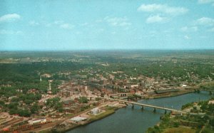 Vintage Postcard Aerial View Beach Buildings Bangor Maine Bromley & Company Inc.