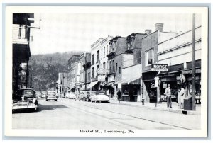 c1950's Market Street Classic Cars Building Town Leechburg Pennsylvania Postcard