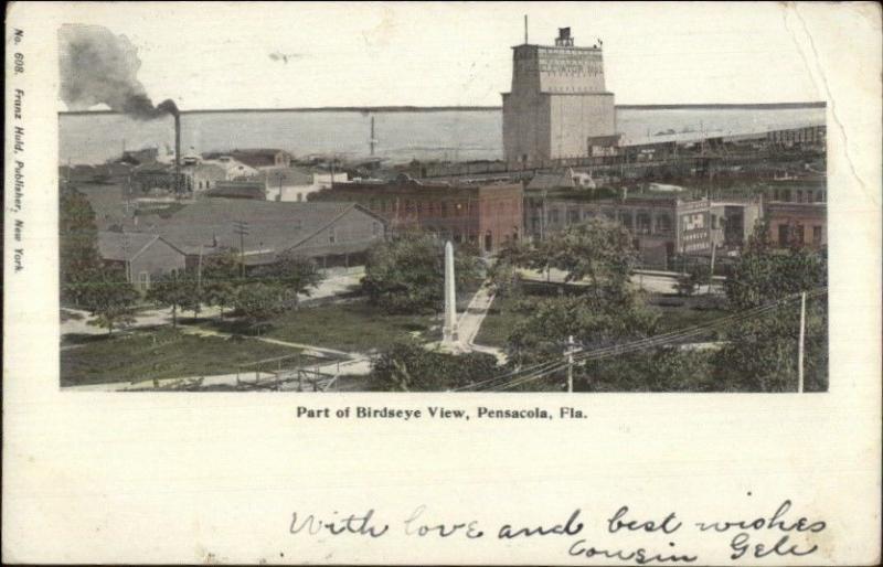 Pensacola FL Birdseye View c1905 Postcard