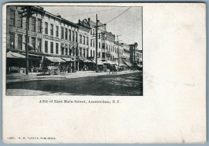 AMSTERDAM NY EAST MAIN STREET 1905 ANTIQUE POSTCARD