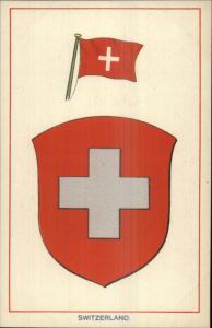 SWITZERLAND FLAG EFA E.F.A. Series Coat Arms c1910 Postcard EXC COND
