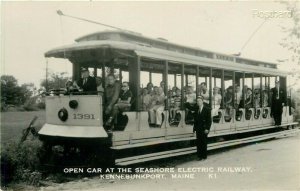 Railroad, ME, Kennebunkport, Open Car, Seashore Trolley, No. K1, RPPC