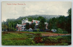 Roanoke VA~Virginia College Campus Building~Garden Gazebo~Split Rail Fence~1914