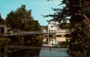 Swinging Bridge Over The Souhegan River Milford New Hampshire