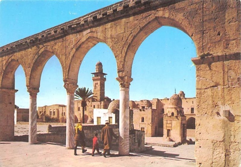 Arched pillars in the courtyard of the Dome of the Rock JerUSA lem Israel Unu...