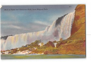 Niagara Falls Canada Postcard 1930-1950 Rock of Ages and American Falls