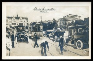 dc1946- GERMANY Dresden 1930s Fantasy Montage Albertplatz. Real Photo Postcard