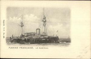 French Navy Battleship Le Marceau c1900 Postcard