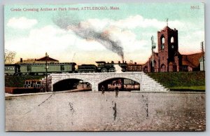 Vintage Massachusetts Postcard - Grade Crossing Arches Park St.  Attleboro  1907