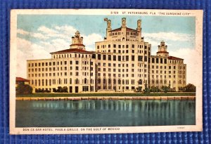 Vintage Don Ce Sar Hotel Pass A Grille Gulf Of Mexico St Petersburg FL Postcard