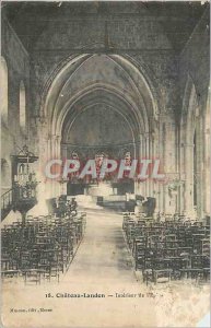 Postcard Old Chateau Landon Interior of The Church