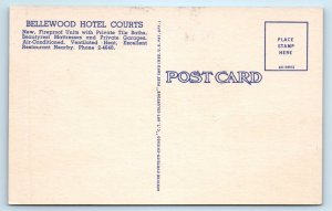 BATON ROUGE, Louisiana LA ~ Roadside BELLEWOOD HOTEL COURTS c1950s  Postcard