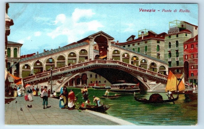 Ponte di Rialto VENEZIA Venice ITALY artist Postcard