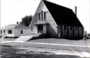 Real Photo Postcard Lutheran Church in Grundy Center, Iowa