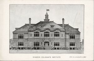 Brandon Collegiate Institute School Brandon MB 1907 Future Design Postcard F71