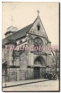 Postcard Old Arcueil Cachan Facade of the Church