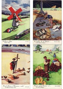 DUPUIS ARTIS SIGNED SATIRE PROPAGANDA WWI 11 Vintage Postcards Pre-1920 (L4357)