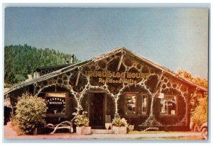 c1950's Unique Log House Gift Factory Museum Garberville California CA Postcard