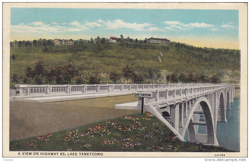 A View On Highway 65, Lake Taneycomo, Missouri, PU-1937