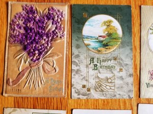 10 Old Embossed Post Cards