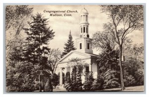 Vintage 1953 Postcard Congregational Church Meeting House Lane Madison CT