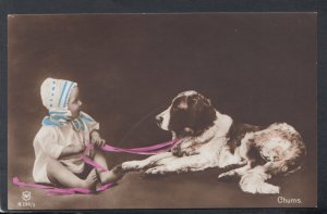 Animals Postcard - Cute Baby Playing With a Dog   RS20296