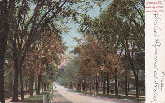 New York Syracuse Looking Down James Street Hill 1905