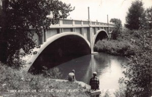 Real Photo Postcard Town Bridge on Little Sioux River in Spencer, Iowa~129770