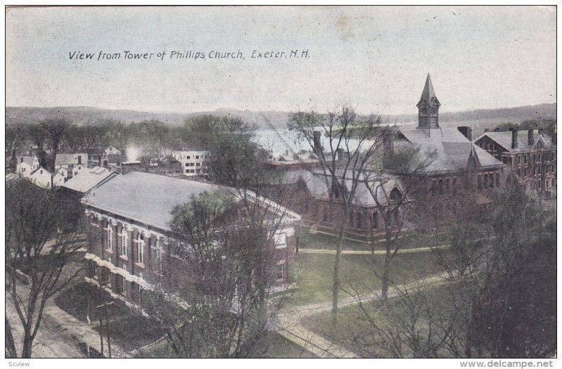 Aerial View from Tower of Phillips Church, Exeter, New Hampshire, 1911 PU