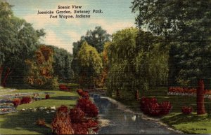 Indiana Fort Wayne Swinney Park Jaenicke Garden Scenic View Curteich