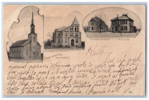 New London Wisconsin Postcard Multiview School School House 1906 Vintage Antique