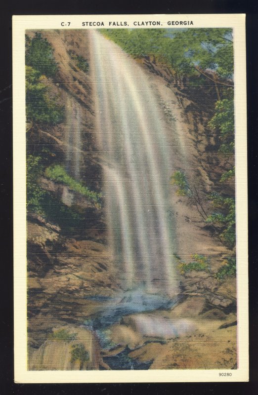 Clayton, Georgia/GA Postcard, Beautiful View Of Stecoa Falls
