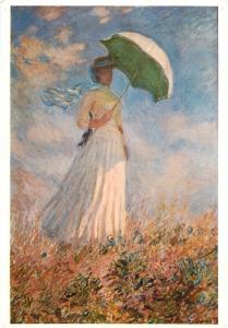 Art Monet Lady with parasol turned towards the left