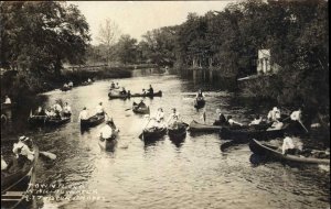 West Bridgewater Mass MA Town River Canoeing Race c1910 Real Photo Postcard