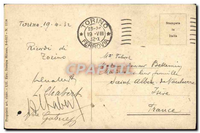 Old Postcard Panorama Torino