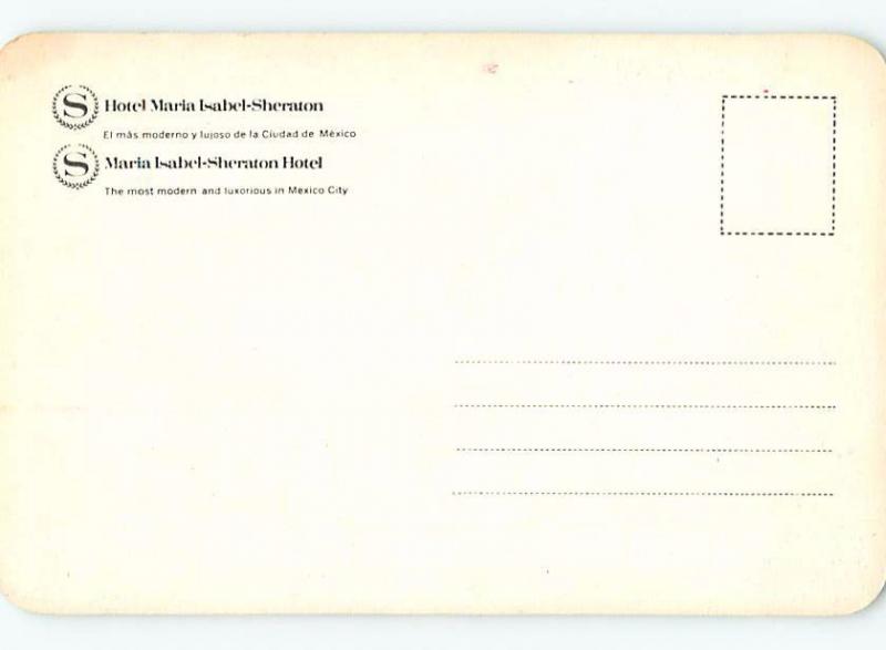 Unused Pre-1980 MARIA ISABEL SHERIDAN HOTEL Mexico City Mexico c1115