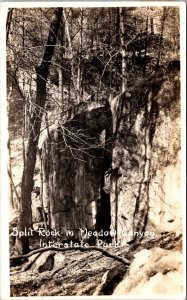 Real Photo Postcard Split Rock Meadow Canyon Interstate Park~137270