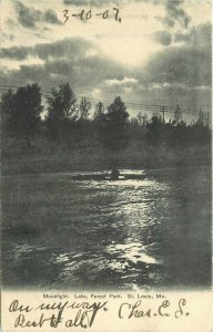 Missouri St Louis Moonlight Lake Forest park Undivided A1014 Postcard 22-1866