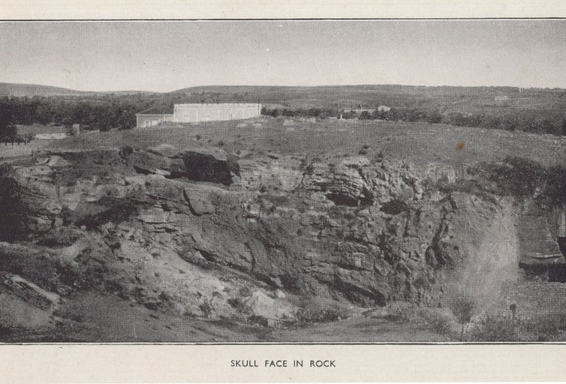 Golgotha Skull Face In Rock Jerusalem Israel Old Postcard