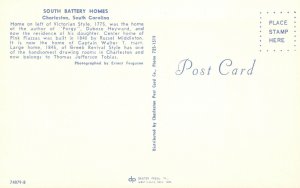 Vintage Postcard South Battery Homes Center Residence Charleston South Carolina