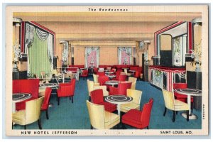 St. Louis Missouri MO Postcard New Hotel Jefferson Interior 1936 Posted Vintage