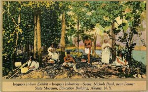 Albany New York Iroquois Indian Exhibit State Museum Hughes Postcard 21-14382