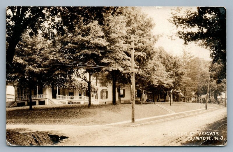 CLINTON NJ CENTER ST. HEIGHTS ANTIQUE REAL PHOTO POSTCARD RPPC