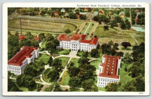 Springfield MO~Southwest State Teachers' College~Football Field~Track~1937 Linen 