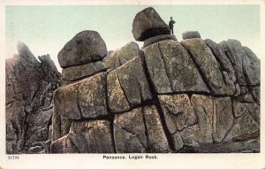 Logan Rock, Penzance, England, Early Postcard, Unused
