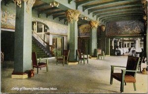 Tacoma WA Lobby of Tacoma Hotel Interior Chairs c1910 PNC Postcard G98